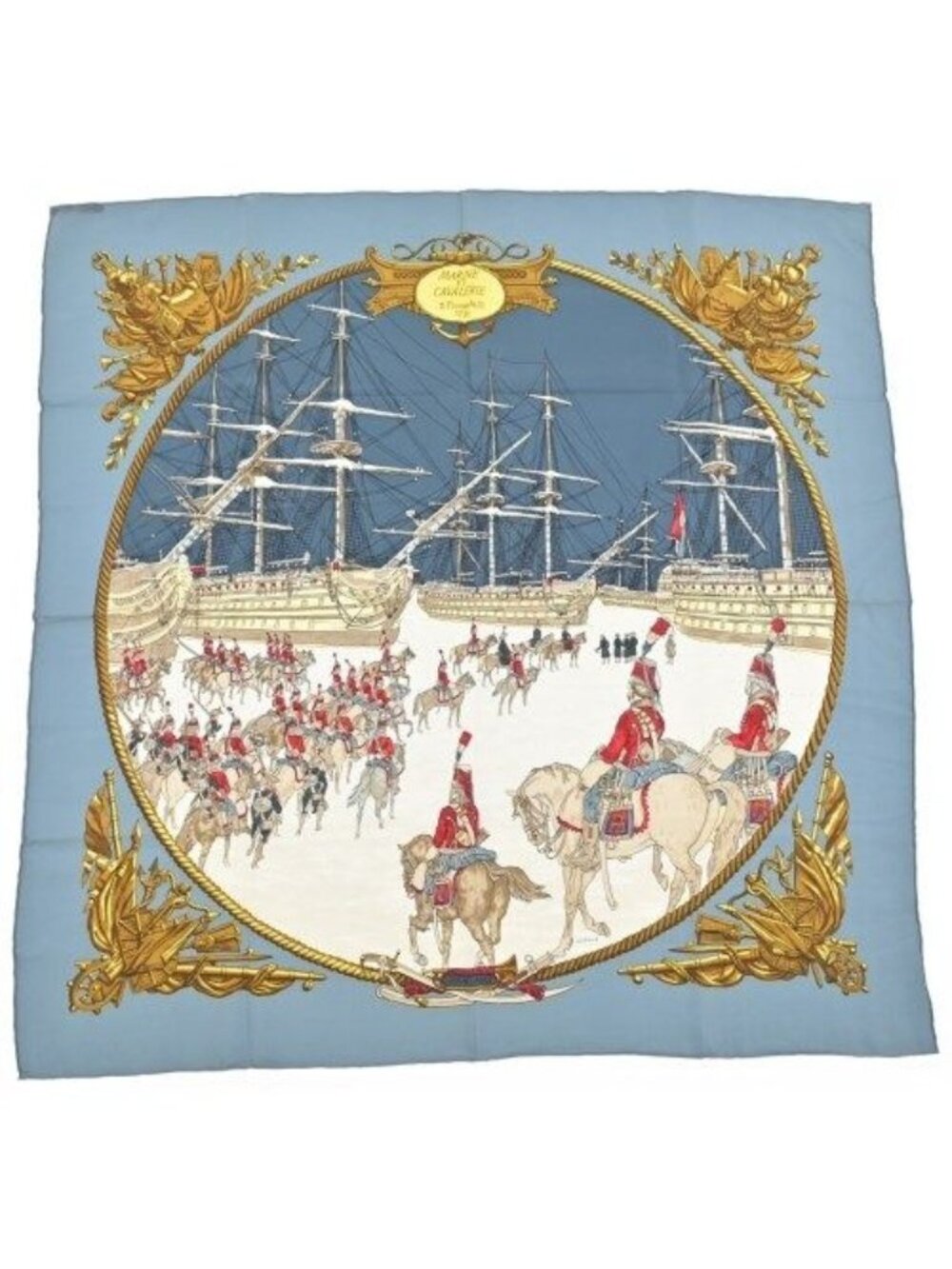 Hermes Bandana Scarf Blue